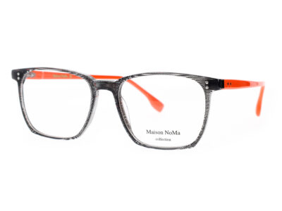 MN 5717 - C2 - Cristal motif strié noir - orange opaque